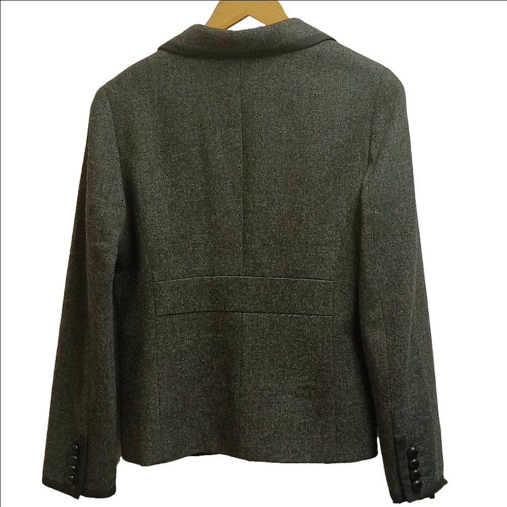 J.CREW DARK CHARCOAL PREPPY SCHOOLBOY WOOL BLAZER WITH BLACK TRIM - Picture 7 of 12